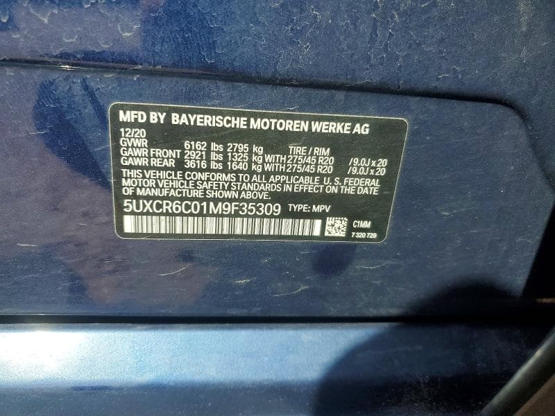 2021 BMW X5 XDRIVE40I XDRIVE40I 12