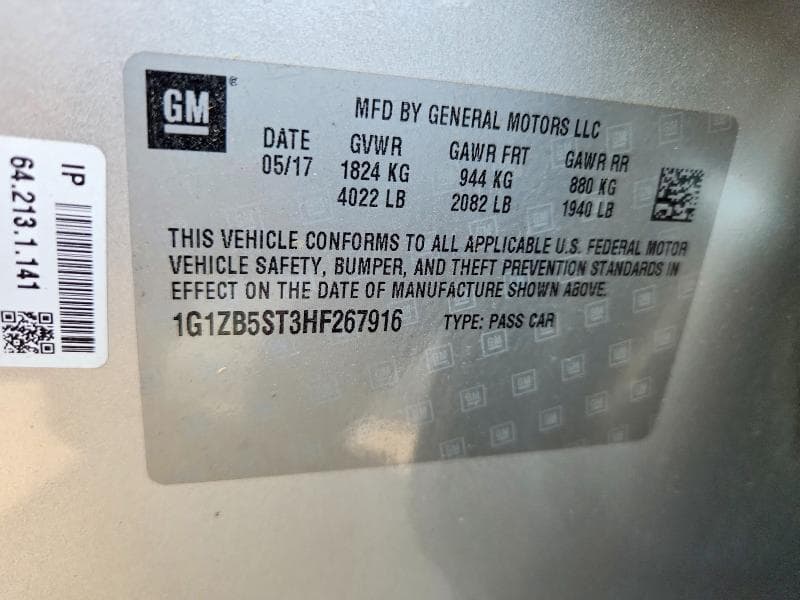 2017 CHEVROLET MALIBU LS 12