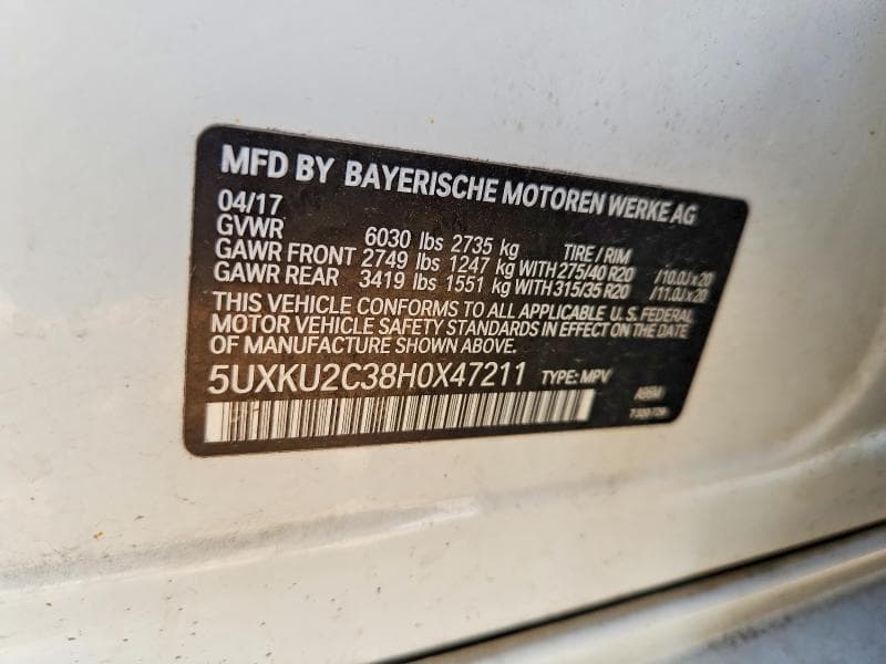 2017 BMW X6 XDRIVE35I 12