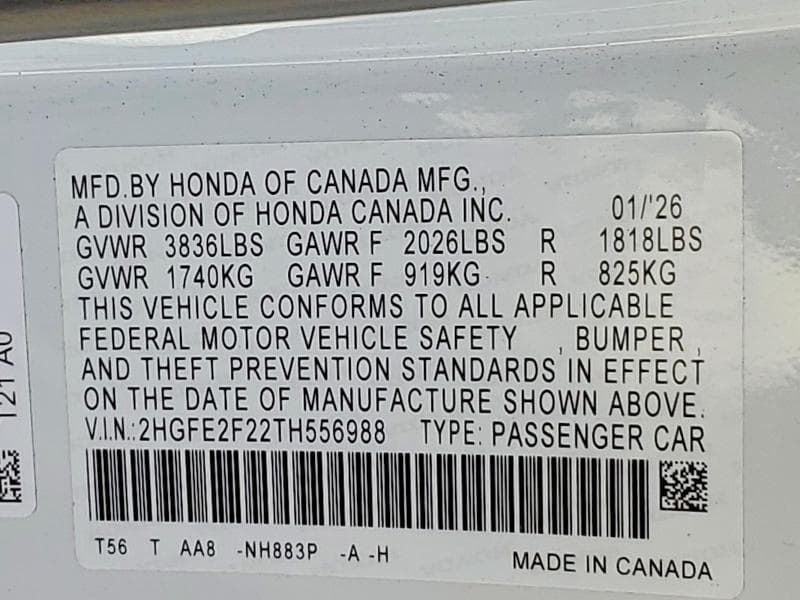 2026 HONDA CIVIC LX 12