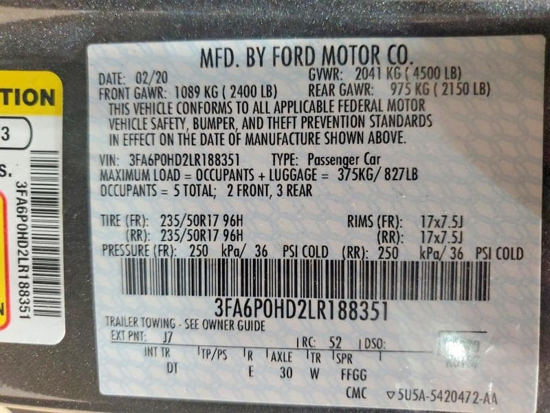 2020 FORD FUSION SE SE 13