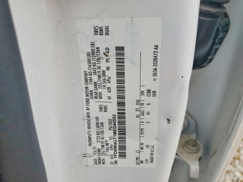 2021 FORD F450 SUPER DUTY SUPER DUTY 12