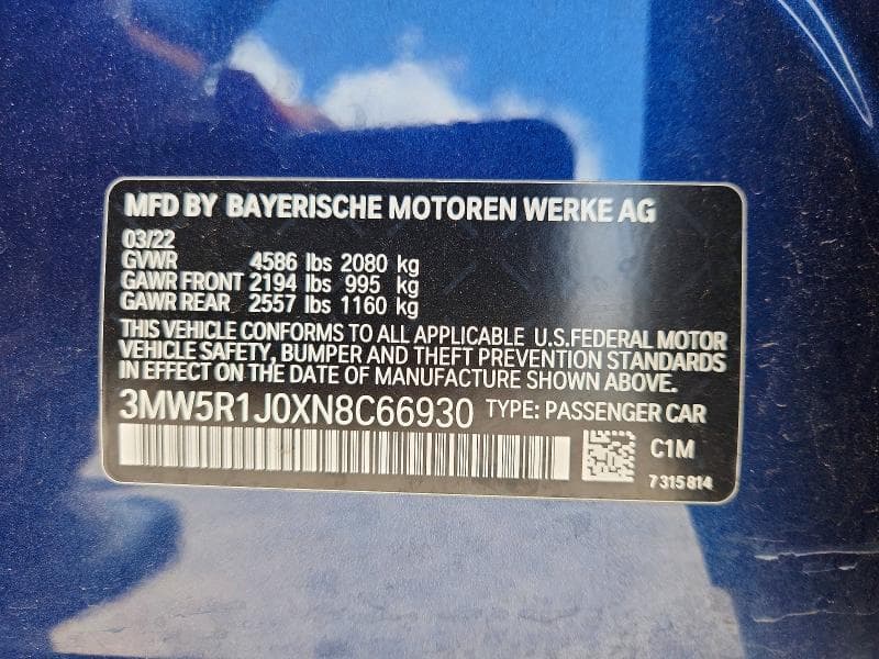 2022 BMW 330I 12
