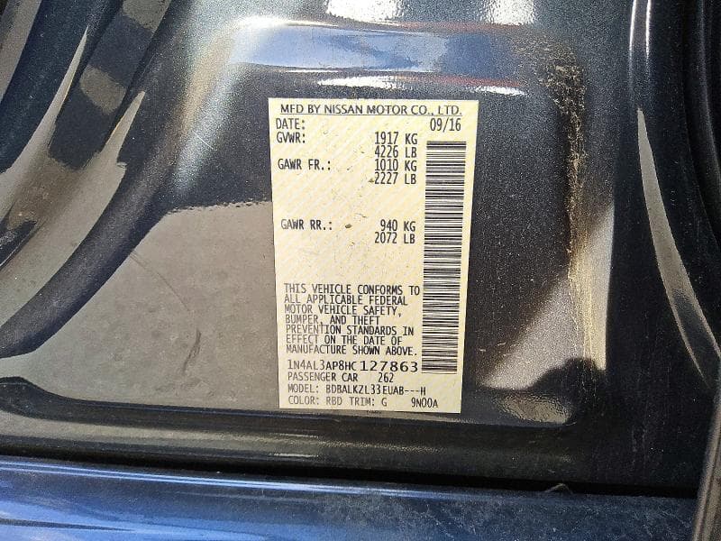 2017 NISSAN ALTIMA 2.5 SV 13