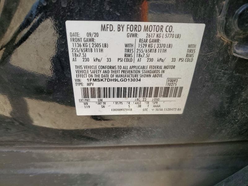 2020 FORD EXPLORER XLT 13