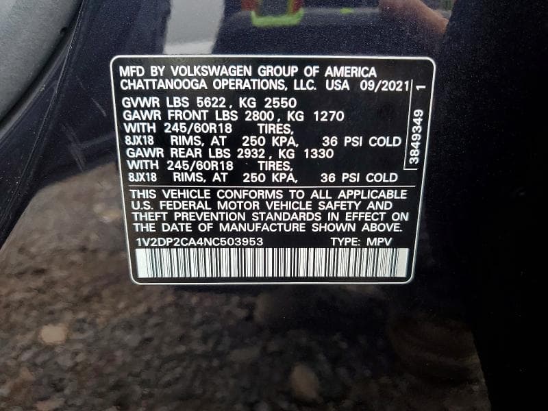 2022 VOLKSWAGEN ATLAS SE SE 13