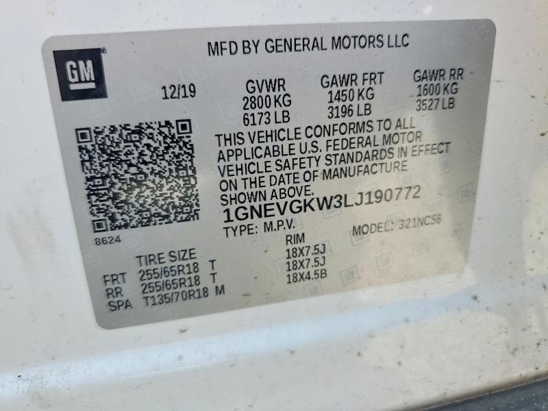 2020 CHEVROLET TRAVERSE LT 13
