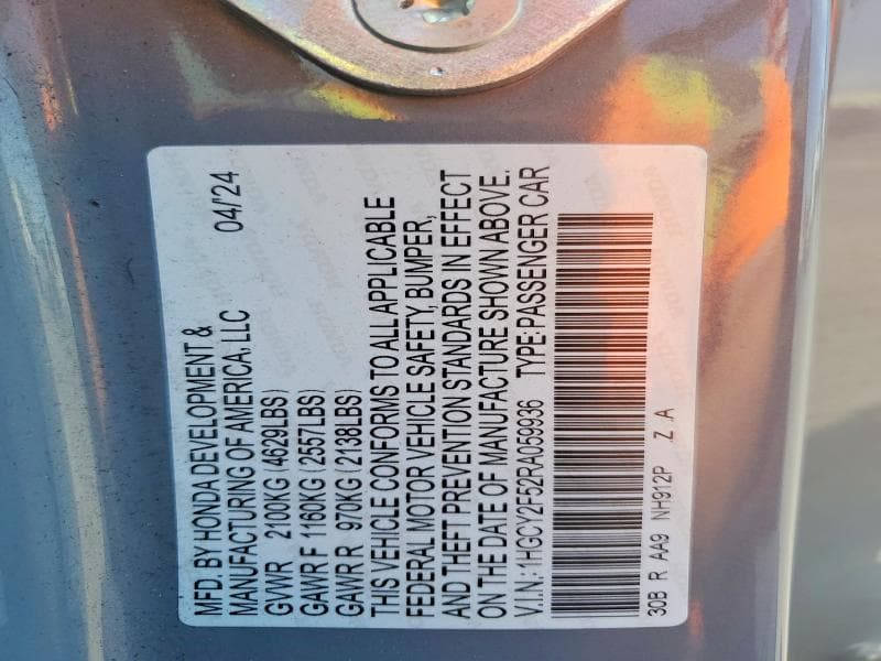 2024 HONDA ACCORD HYBRID SPORT 12