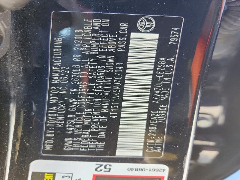 2022 TOYOTA CAMRY SE SE 12