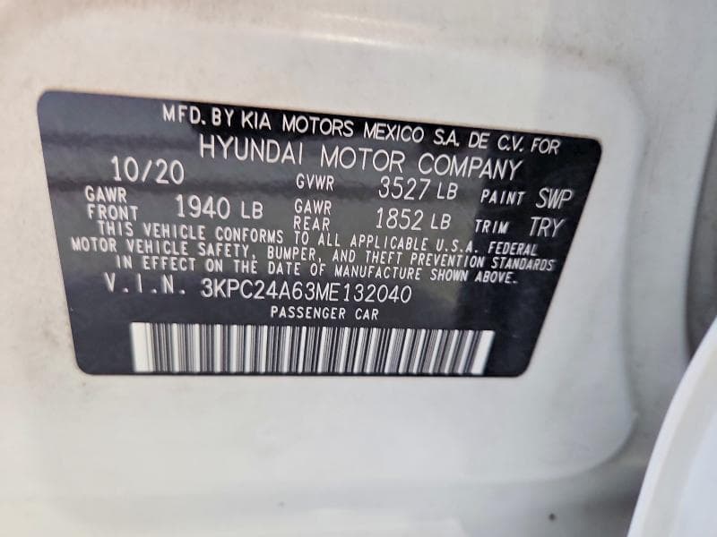 2021 HYUNDAI ACCENT SE 12