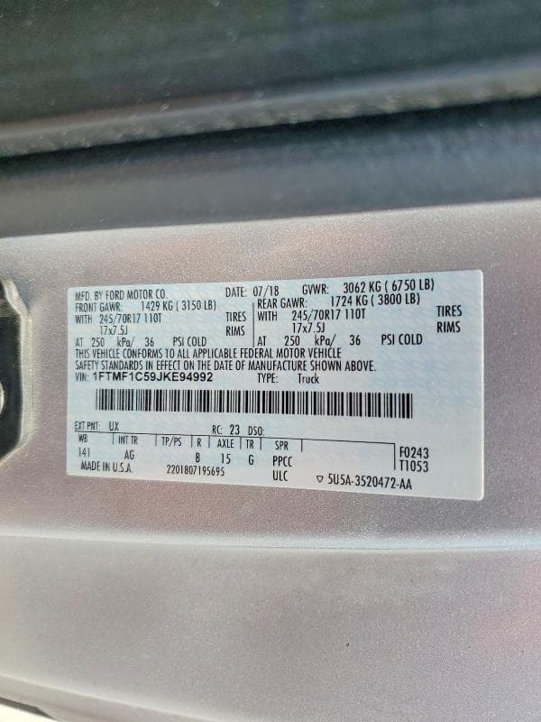 2018 FORD F150 12