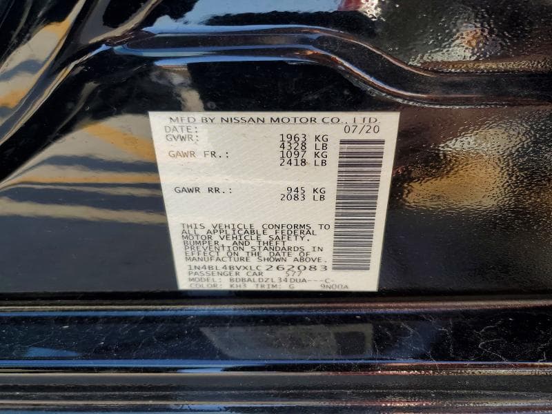 2020 NISSAN ALTIMA S S 12