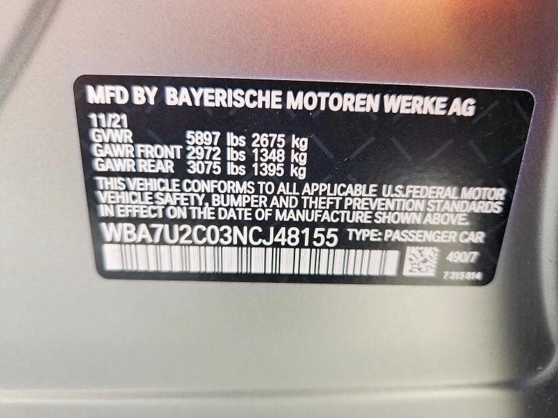 2022 BMW 750 XI 13