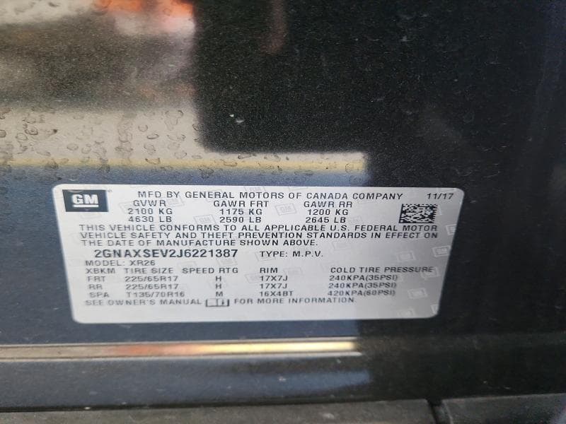 2018 CHEVROLET EQUINOX LT 13