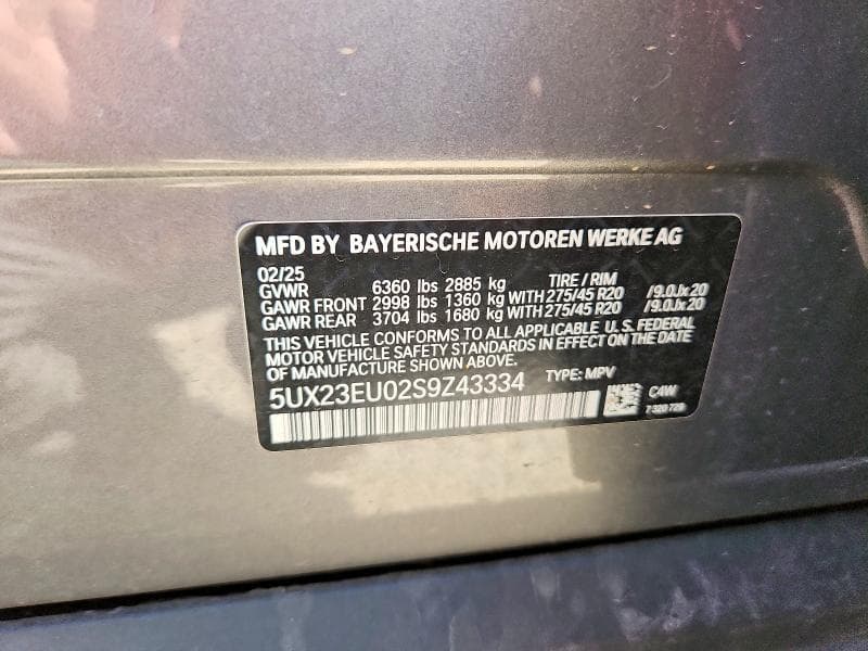 2025 BMW X5 XDRIVE40I 12