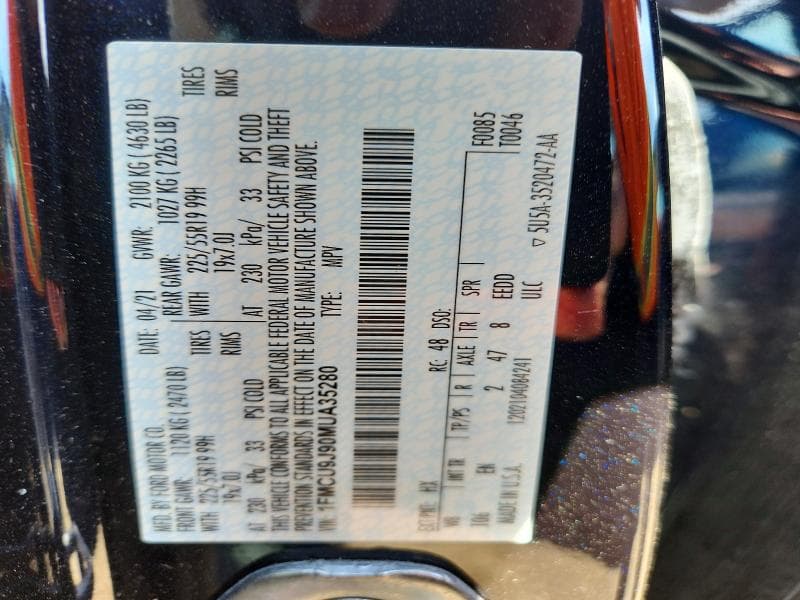 2021 FORD ESCAPE TITANIUM TITANIUM 13