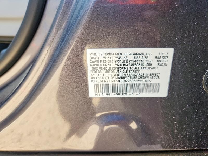 2016 HONDA PILOT EXLN 13