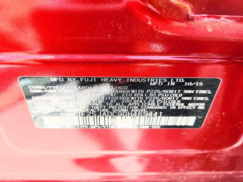 2016 SUBARU FORESTER 2.5I PREMIUM 2.5I PREMIUM 13