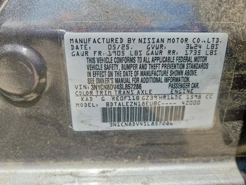 2025 NISSAN VERSA S 12
