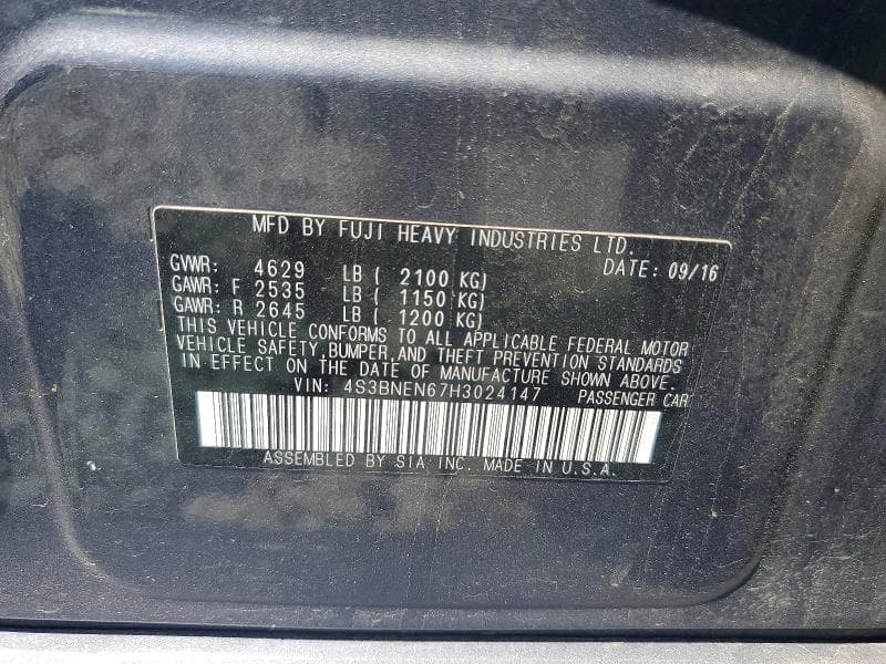 2017 SUBARU LEGACY 3.6R LIMITED 12