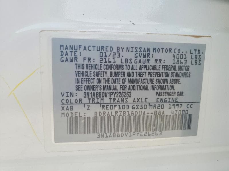2023 NISSAN SENTRA SR SR 12