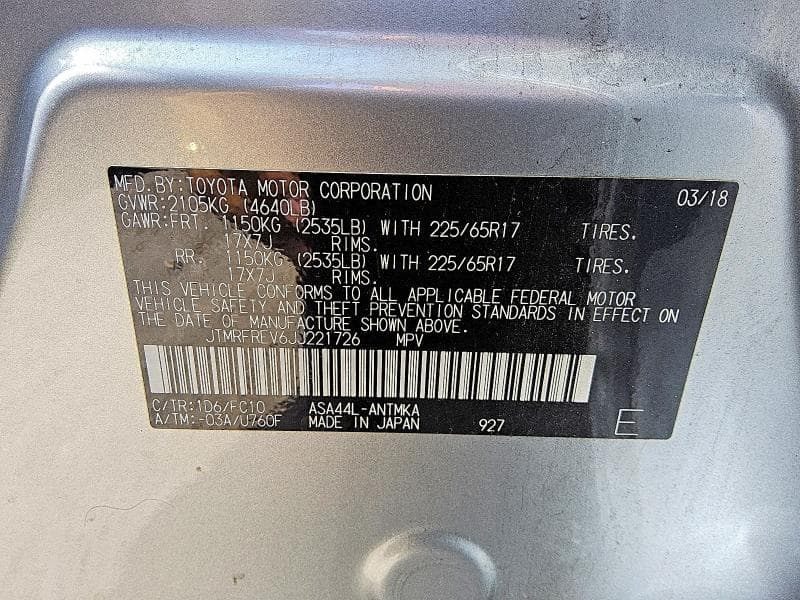 2018 TOYOTA RAV4 XLE 12