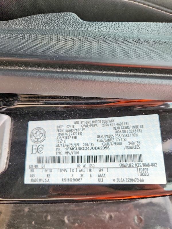2018 FORD ESCAPE SE 14