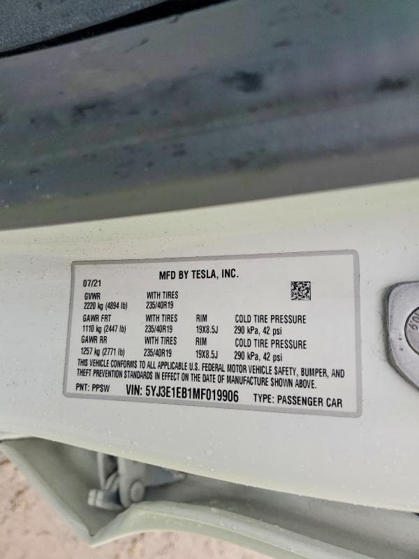 2021 TESLA MODEL 3 12