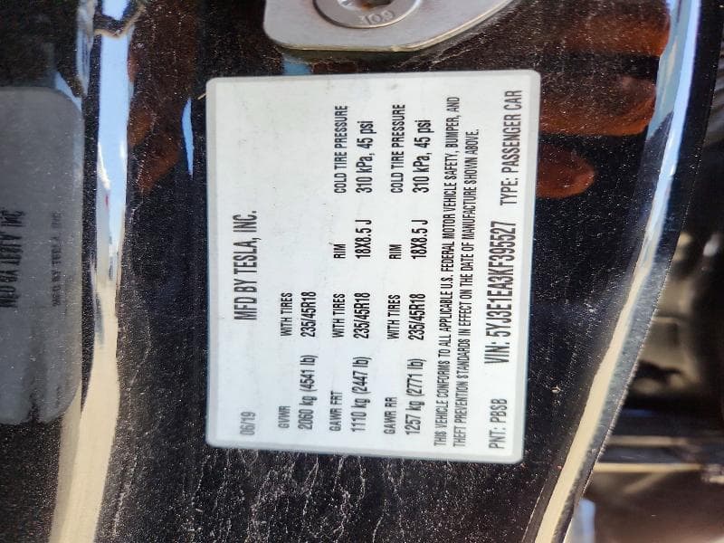 2019 TESLA MODEL 3 12