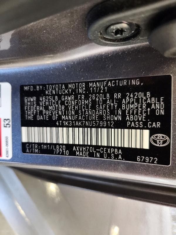 2022 TOYOTA CAMRY XSE 12