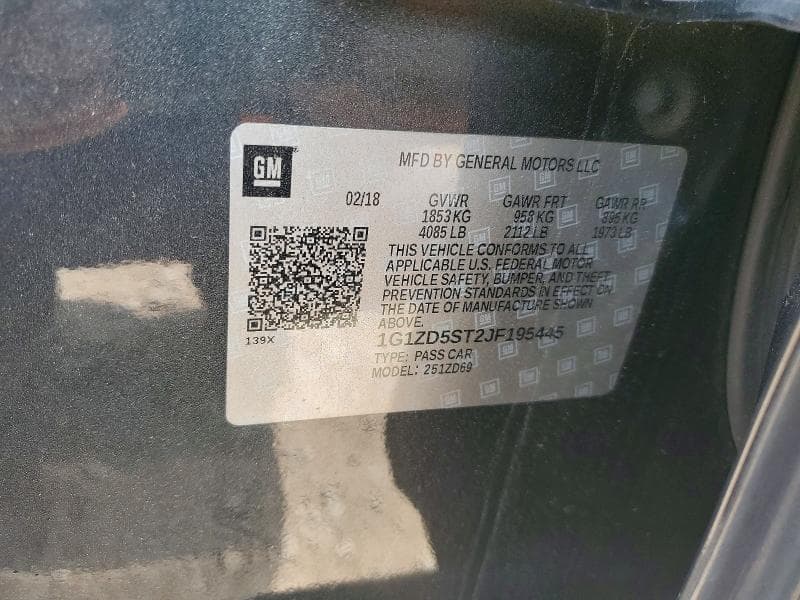 2018 CHEVROLET MALIBU LT 12
