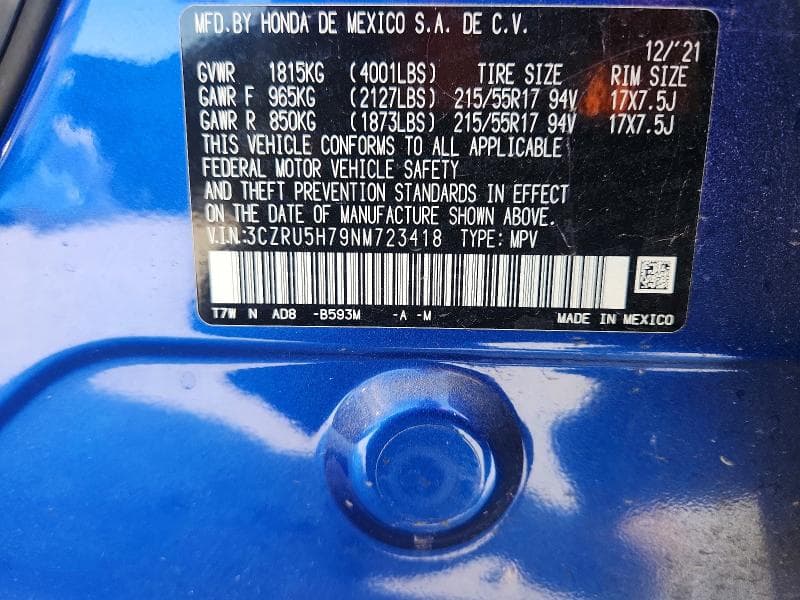 2022 HONDA HR-V EXL 13