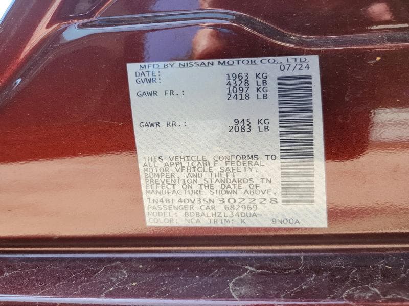 2025 NISSAN ALTIMA SV SV 13