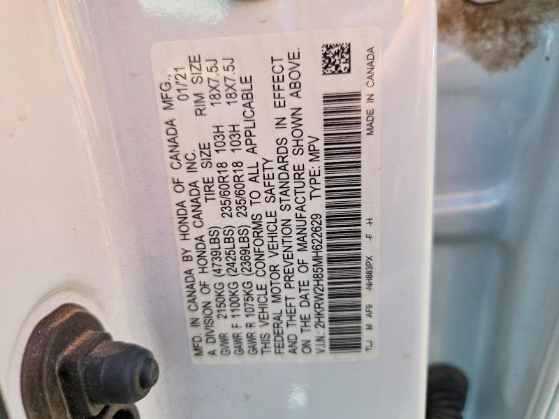 2021 HONDA CR-V EXL EXL 12