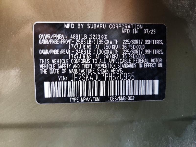 2023 SUBARU FORESTER PREMIUM PREMIUM 12