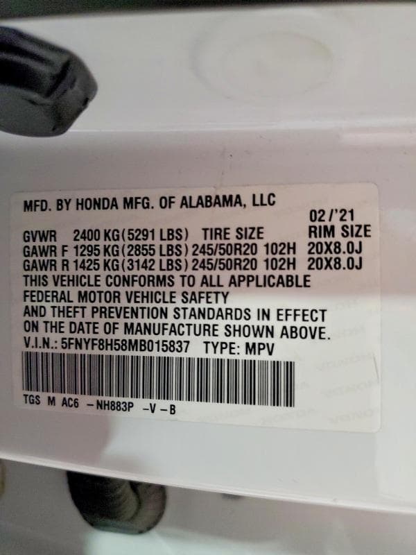 2021 HONDA PASSPORT EXL EXL 13