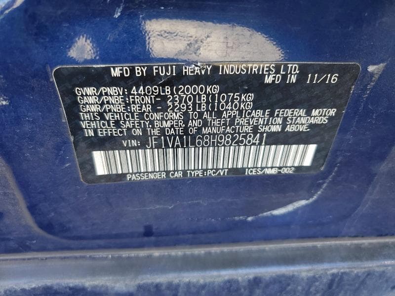 2017 SUBARU WRX LIMITED 13