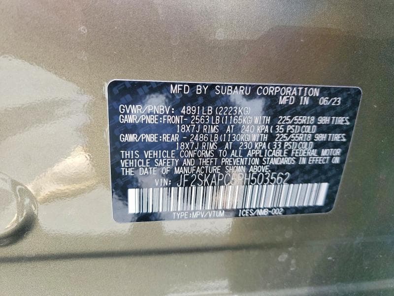 2023 SUBARU FORESTER LIMITED 13