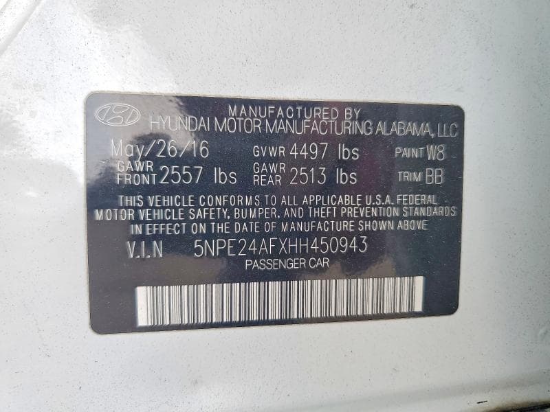 2017 HYUNDAI SONATA SE SE 13