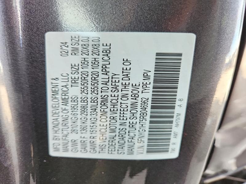 2024 HONDA PILOT TOURING 13