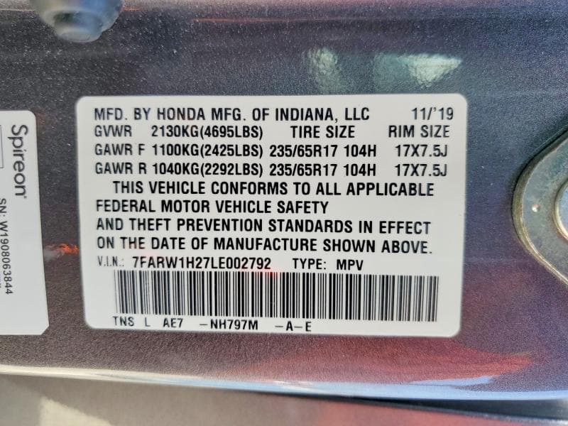 2020 HONDA CR-V LX 13