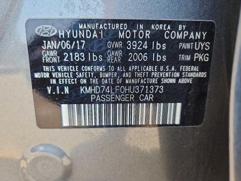 2017 HYUNDAI ELANTRA SE 12