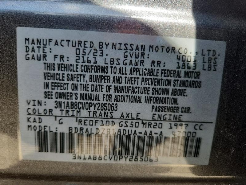 2023 NISSAN SENTRA SV SV 12