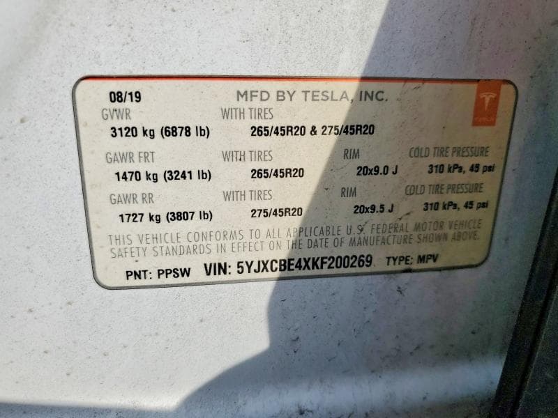 2019 TESLA MODEL X 13