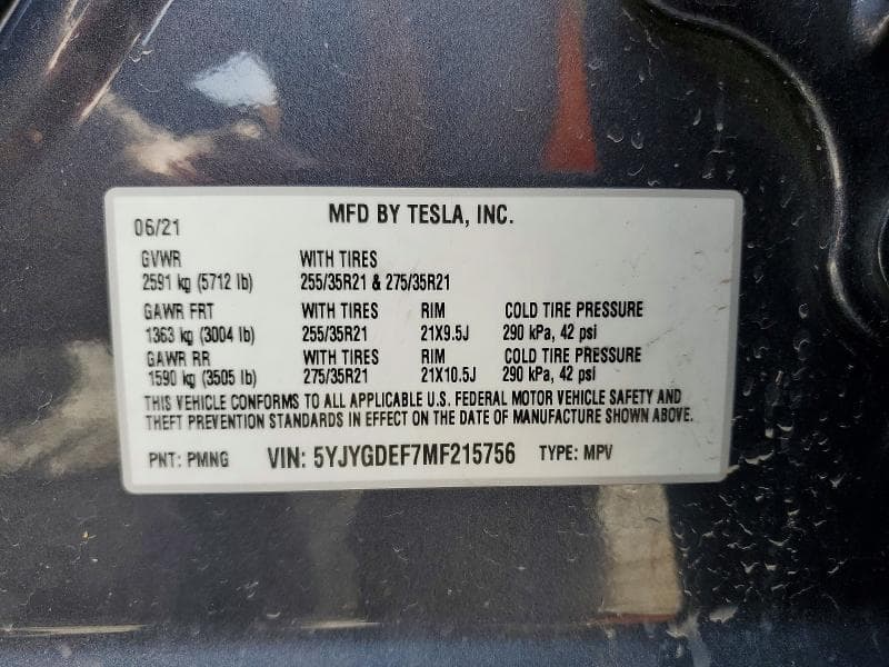 2021 TESLA MODEL Y 12