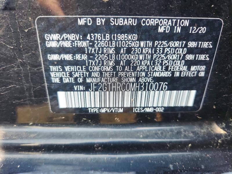 2021 SUBARU CROSSTREK SPORT 13
