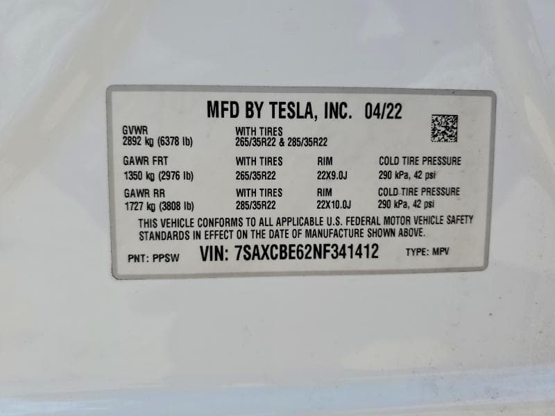 2022 TESLA MODEL X 14