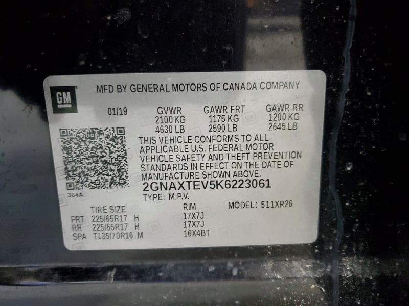 2019 CHEVROLET EQUINOX LT LT 13