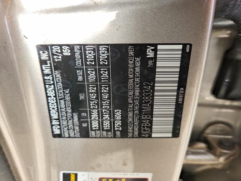 2021 MERCEDES-BENZ GLE 350 350 12