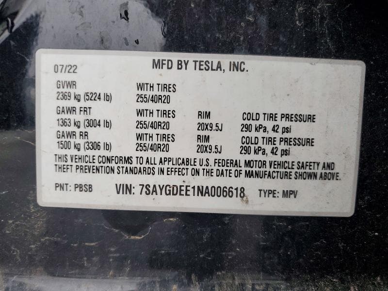 2022 TESLA MODEL Y 13